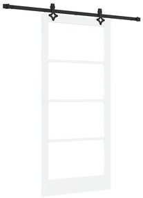 vidaXL Συρόμενη Πόρτα Χειροκίνητος Λευκό 93 x 202 cm Ξύλο και μέταλλο