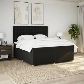 ΚΡΕΒΑΤΙ BOXSPRING ΜΕ ΣΤΡΩΜΑ ΜΑΥΡΟ 180X200 ΕΚ. ΥΦΑΣΜΑΤΙΝΟ 3291375