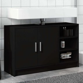 vidaXL Ντουλάπι Νιπτήρα Μαύρο 90x29x55 εκ. από Επεξεργασμένο Ξύλο