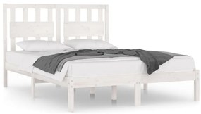 vidaXL Πλαίσιο Κρεβατιού Λευκό 120x190 εκ Μασίφ Πεύκο Small Double