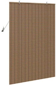 vidaXL Ρολό Παραθύρου με κουρτίνες Καφέ 120 x 160 cm Μπαμπού