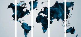 Χάρτης εικόνων 5 μερών του κόσμου σε διανυσματικά γραφικά - 100x50
