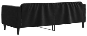 Καναπές Κρεβάτι Μαύρος 90 x 190 εκ. Βελούδινος - Μαύρο