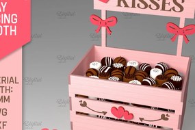 Σετ των 3 Intra απο ξύλο plywood 3mm-4mm πάχος τρισδιάστατη ημέρα του Αγίου Βαλεντίνου. Kissing Booth  Δίασταση 15x15 cm INTRAFABR-84068770