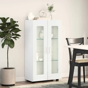 vidaXL Πλαϊνό γραφείο με ράφι με πόρτα FLORIN Λευκό 55,5 x 29 x 100 εκ