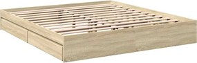 vidaXL Πλαίσιο Κρεβατιού με συρτάρια Sonoma Δρυς 200x200εκ. Επεξ. Ξύλο