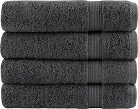 vidaXL Πετσέτες Μπάνιου Premium SOLUND 4 τεμ. Ανθρακί 100x150 εκ. 600 γρ./μ²