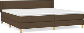 vidaXL Κρεβάτι Boxspring με Στρώμα Σκούρο Καφέ 200x200 εκ. Υφασμάτινο