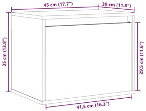 Ντουλάπια Τοίχου 1 τεμ. Λευκά 45x30x35 εκ από Μασίφ Ξύλο Πεύκου - Λευκό