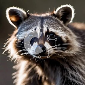 Intra Συλλεκτικό Ξύλινο Παζλ Plywood  4mm - Κοντινό πλάνο ενός ρακούν που κοιτάζει στην απόσταση Σε Ξύλινο Κουτί - Διαστάσεις: 10x10 cm – 25 κομμάτια