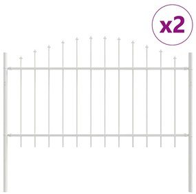 vidaXL Περίφραξη κήπου  με καμάρα - Λευκό, 3.4x1 μ, Χάλυβας