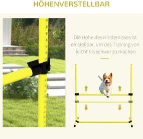 Dog Agility Set Hurdles/Slamon Bars/Ground Bars Carry Bag Heavy Duty Yellow
