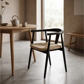 ΚΑΡΈΚΛΕΣ &amp; ΠΟΛΥΘΡΌΝΕΣ ATMOSPHERA YAMATO BLK WOOD DIN ARMCHAIR