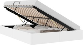 vidaXL Κρεβάτι Αποθήκης Καθαρό Λευκό 137 x 190 cm Τεχνητό δέρμα