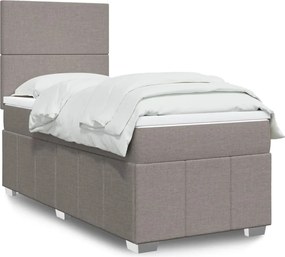 vidaXL Κρεβάτι Boxspring με Στρώμα Taupe 80x200 εκ. Υφασμάτινο