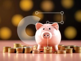 Intra Συλλεκτικό Ξύλινο Παζλ Plywood  4mm - Κουμπαράς που περιβάλλεται από νομίσματα Σε Ξύλινο Κουτί - Διαστάσεις: 10x10 cm – 25 κομμάτια