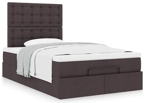 Οθωμανικό κρεβάτι με στρώμα Σκούρο καφέ 120x190 cm Ύφασμα 3313309