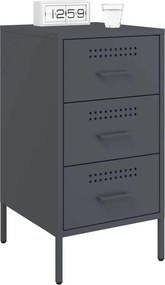 vidaXL Κομοδίνο Ανθρακί 36x39x68 εκ. από Χάλυβα