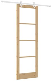 vidaXL Συρόμενη Πόρτα Χειροκίνητος Καφέ 78 x 232 cm Ξύλο και μέταλλο