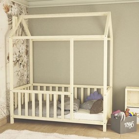 Children&#039;s bed Page pine wood natural colour 100x200cm 208x108x180 εκ.