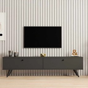 Έπιπλο τηλεόρασης Jate pakoworld σε ανθρακί απόχρωση 160x25x40εκ