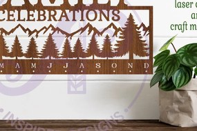 Intra απο ξύλο plywood Χρώμα wenge 3mm-4mm πάχος - Ημερολόγιο οικογενειακών γιορτών Laser Δίασταση 40x50 cm INTRAFABR-28695939