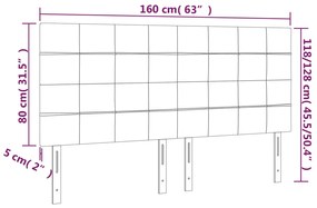 vidaXL Κεφαλάρι Κρεβατιού LED Μαύρο 160x5x118/128 εκ. Υφασμάτινο