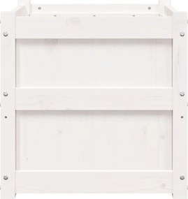 vidaXL Ζαρντινιέρες 2 τεμ. Λευκό από Μασίφ Ξύλο Πεύκου