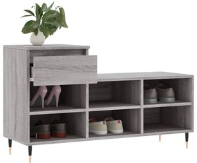 vidaXL Παπουτσοθήκη Γκρι Sonoma 102x36x60 εκ. από Επεξεργασμένο Ξύλο
