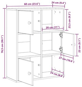 ΒΙΒΛΙΟΘΗΚΗ ΚΑΠΝΙΣΤΗ ΔΡΥΣ 60X24X76,5 ΕΚ. ΑΠΟ ΕΠΕΞΕΡΓΑΣΜΕΝΟ ΞΥΛΟ 860386