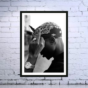 Πόστερ &amp; Κάδρο Tupac PRT017 30x40cm Μαύρο Ξύλινο Κάδρο (με πόστερ)