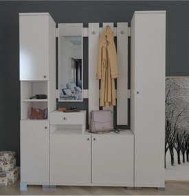 Stewehome Σετ πορτμαντό σκανδιναβικού στιλ Λευκό 150x33x177 cm