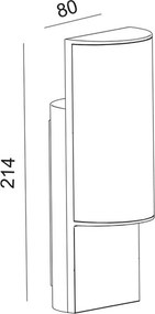 Απλίκα LED Εξωτερικού Χώρου Aca HEMI830 Grey