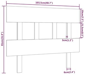 Κεφαλάρι Κρεβατιού Μαύρο 103,5x3x81 εκ. Μασίφ Ξύλο Πεύκου - Μαύρο