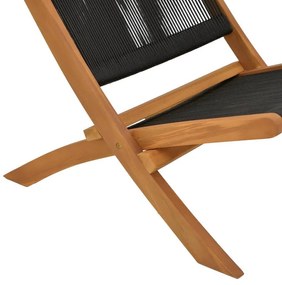 Καρέκλα - Πολυθρόνα Seeal teak ξύλο και σχοινί σε μαύρη απόχρωση 61x76x72 εκ. 61x76x72 εκ.