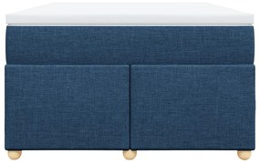 Κρεβάτι Boxspring με Στρώμα Μπλε 120x190 εκ. Υφασμάτινο - Μπλε