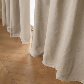Κουρτίνα συσκότισης από προπλυμένο λινό, με δερμάτινα πιαστράκια – Private