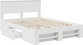 vidaXL Σκελετός Κρεβατιού Λευκό 140 x 200 cm Επεξεργασμένο Ξύλο