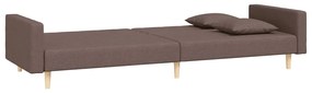 vidaXL Καναπές Κρεβάτι Διθέσιος Taupe Υφασμάτινος με Δύο Μαξιλάρια