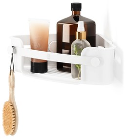 Γωνιακό ράφι μπάνιου με αυτοκόλλητη βεντούζα Umbra flex λευκό