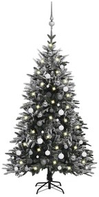vidaXL Χριστουγεννιάτικο Δέντρο Τεχν. LED/Μπάλες/Χιόνι 150εκ. PVC & PE
