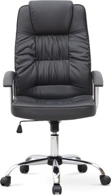 Καρέκλα γραφείου διευθυντική Arial Megapap από τεχνόδερμα χρώμα μαύρο 62x63x112/122εκ.