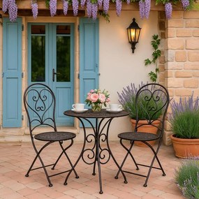 Σετ κήπου Byron Fylliana Μεταλλικό 3 τεμ Καφέ