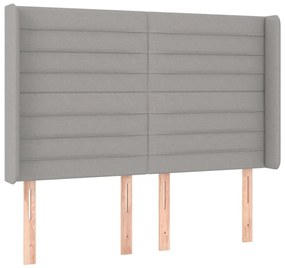 Κεφαλάρι Κρεβατιού LED Ανοιχτό Γκρι 147x16x118/128 εκ. - Γκρι