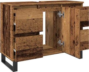 vidaXL Ντουλάπι νιπτήρα μπάνιου Παλιό ξύλο 80x33x60 cm