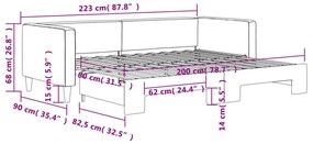 Καναπές Κρεβάτι Συρόμενος Μαύρος 80 x 200 εκ. Υφασμάτινος - Μαύρο