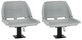 vidaXL Κάθισμα Σκάφους Πτυσσόμ. 4 τεμ. Γκρι 48x51x41 εκ Χωρίς Μαξιλάρι