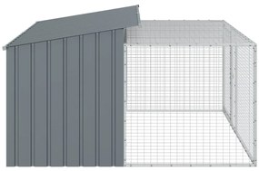 vidaXL Σπιτάκι Σκύλου με Αυλή Ανθρακί 197x194x110 εκ. Γαλβαν. Χάλυβας