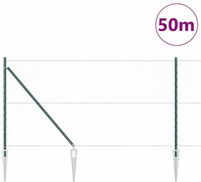 vidaXL Εξάγωνη Φράχτη Πράσινη 1 x 50 μ Χάλυβας