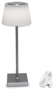 Adeleq Πορτατίφ LED PC Επαναφορτιζόμενο CCT 4W 200lm USB 5VDC Ασημί 5-046